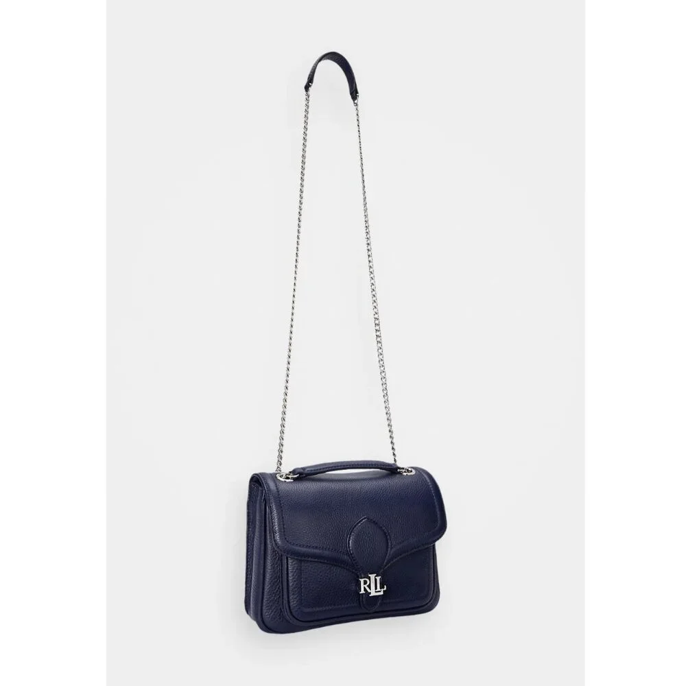 Lauren Ralph Lauren Navy Pebbled Medium Bradley Convertible Shoulder/Crossbody - Picture 4 of 7